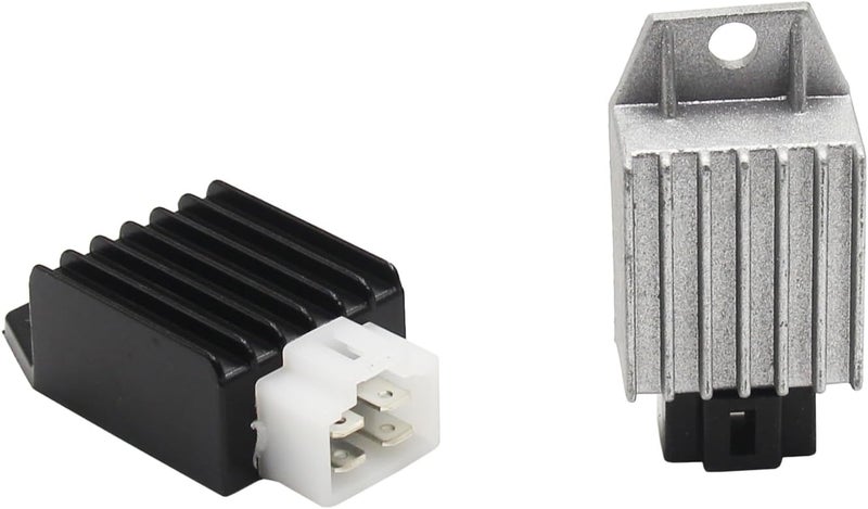 Greesp 12v 4 Pin Voltage Regulator Rectifier GY6 139QMB 157QMJ 50cc 150cc Scooter Moped ATV (Black) - Image 1